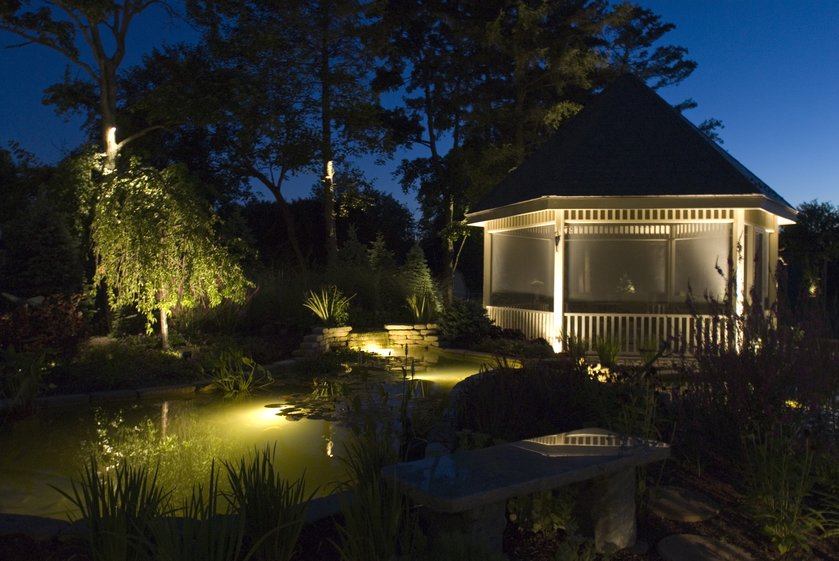Pond and Gazebo Outdoor lighting ideas