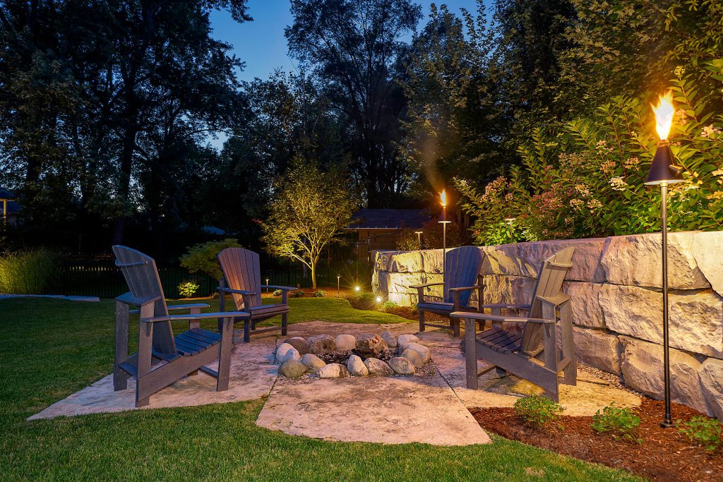 fire pit outdoor lighting